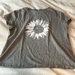 light gray sunflower tee shirt (size XL) from SHEIN.